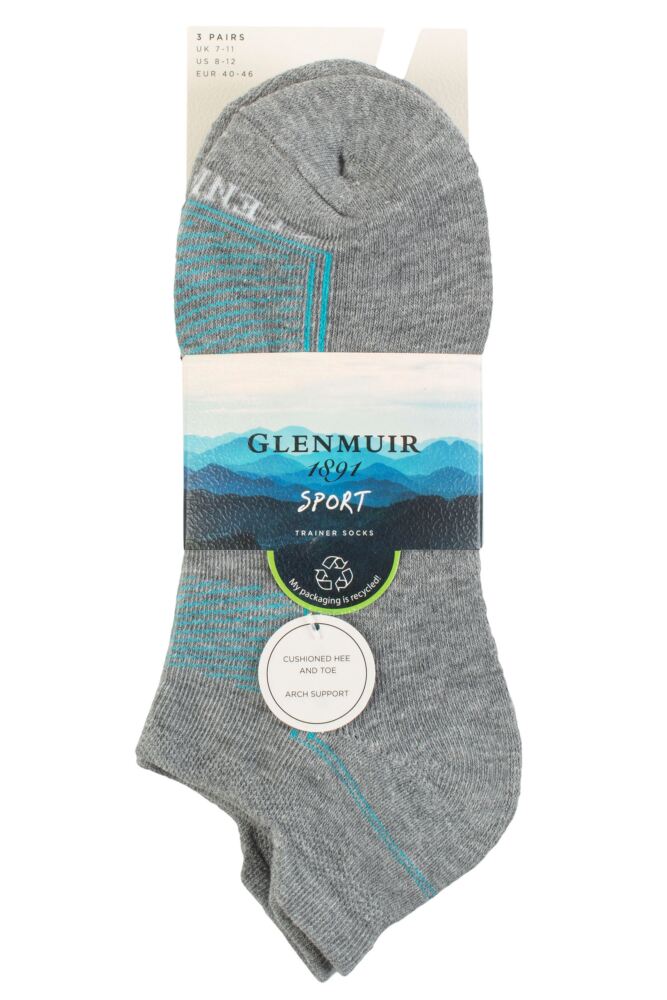 sockshop GlenmuirMens Cushioned Sport Trainer Socks 3-Pair