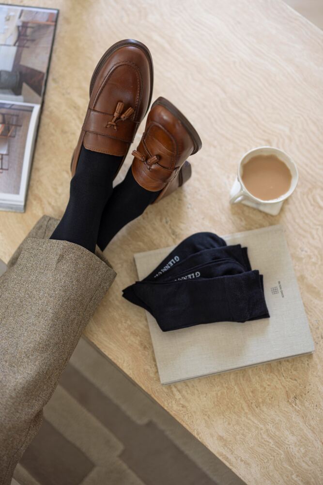 Sockshop GlenmuirMens Dunvegan Comfort Cuff Plain Cotton Socks 3-Pair