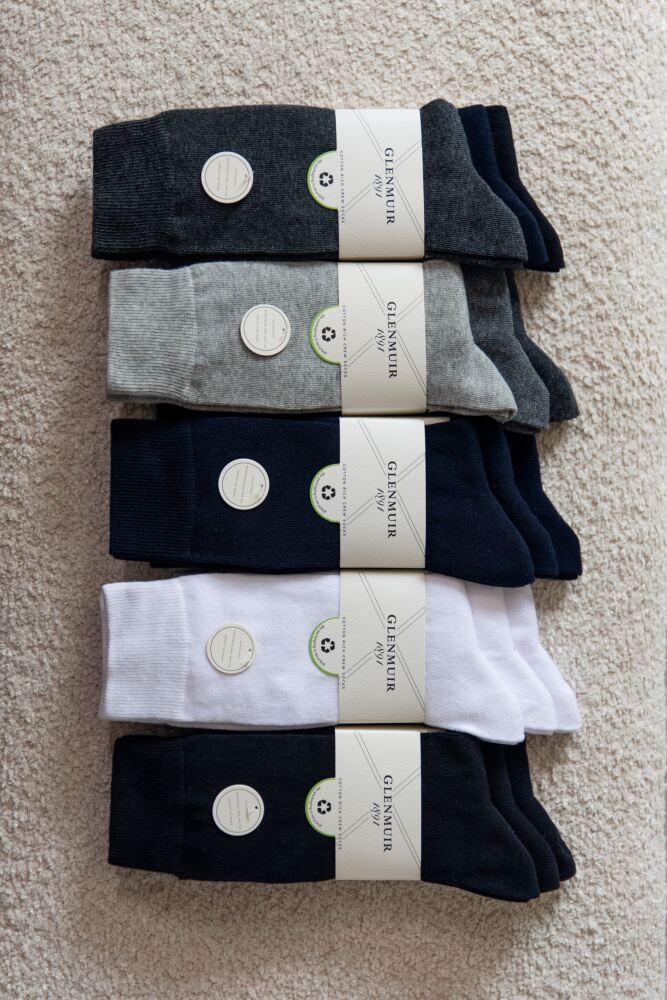 Sockshop GlenmuirMens Endrick Cotton Plain Trouser Socks 3-Pair
