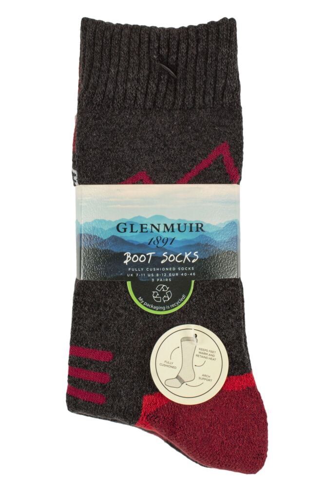 sockshop GlenmuirMens Fully Cushioned Boot Socks 3-Pair