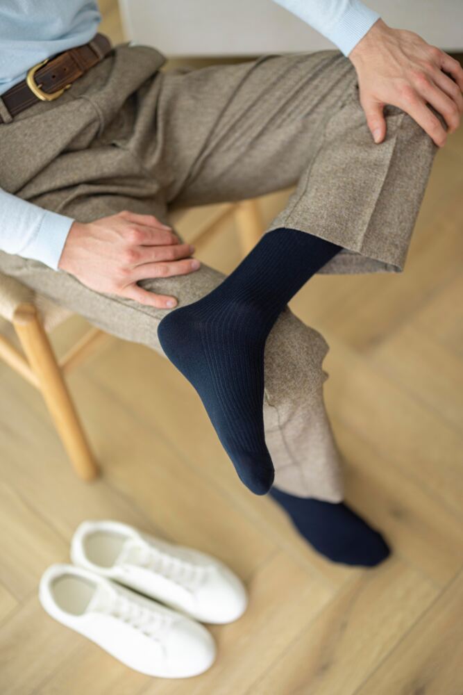 Sockshop GlenmuirMens Laird Cotton Ribbed Trouser Socks 3-Pair