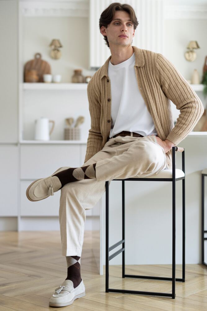 Sockshop GlenmuirMens New Waverley Cotton Argyle Patterned And Plain Socks 3-Pair