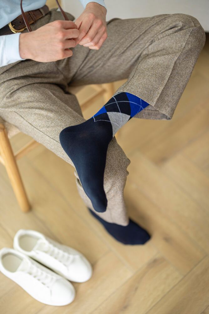 Sockshop GlenmuirMens New Waverley Cotton Argyle Patterned And Plain Socks 3-Pair