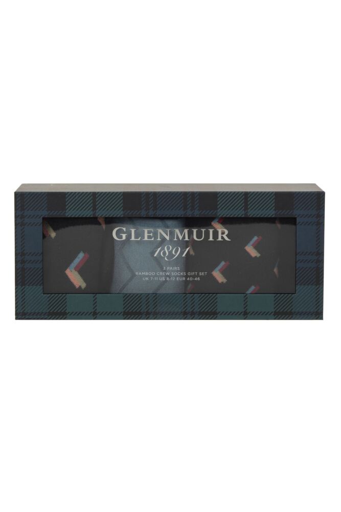 sockshop GlenmuirMens Patterned & Plain Bamboo Socks Gift Box – 3 Pair