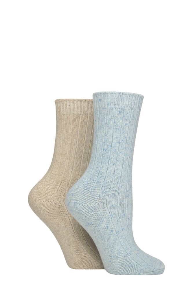 Sockshop GlenmuirWomen's Cotton Merino Wool & Silk Socks – 2 Pair