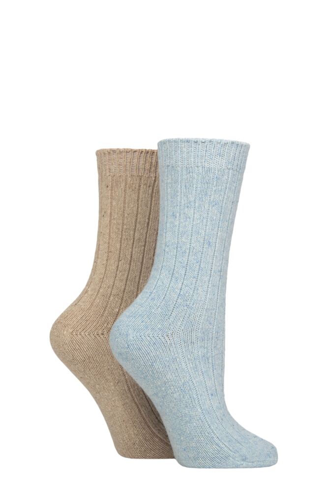Sockshop GlenmuirWomen's Cotton Merino Wool & Silk Socks – 2 Pair