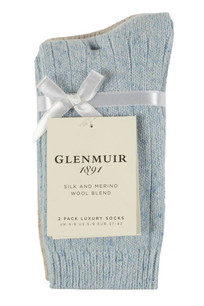 sockshop GlenmuirWomen's Cotton Merino Wool & Silk Socks – 2 Pair