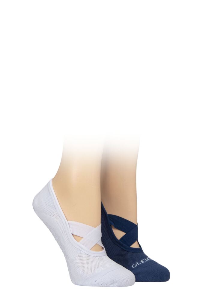 Sockshop GlenmuirWomen's Cushioned Sole Yoga Shoe Liner Socks – 2 Pair