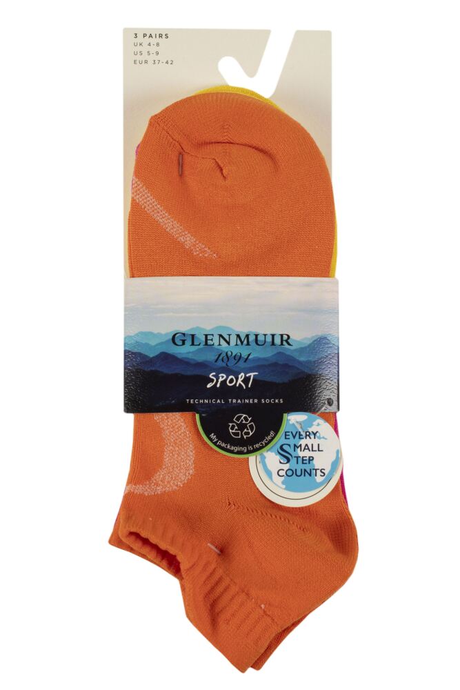 sockshop GlenmuirWomen's Recycled Sports Trainer Socks with Arch Support – 3 Pair