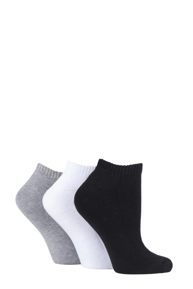 Sockshop GlenmuirWomens Bamboo Cushion Sports Trainer Socks 3-Pair