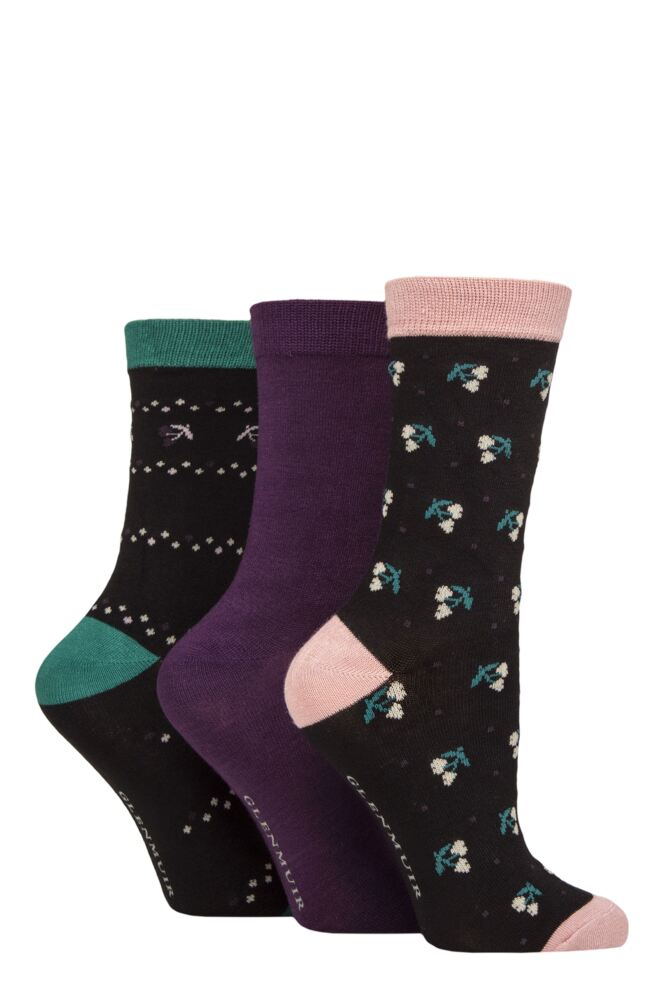 Sockshop GlenmuirWomens Bamboo Patterned Socks 3-Pair