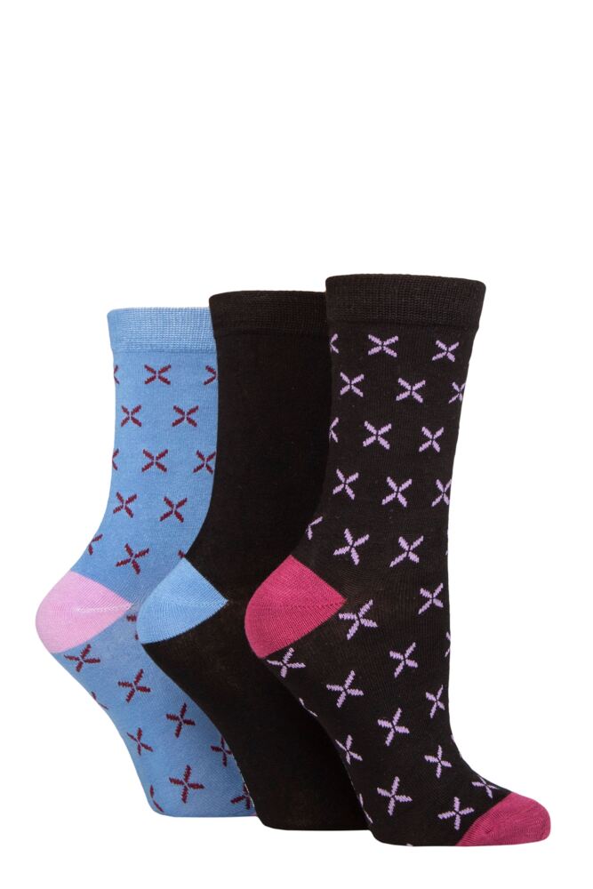 Sockshop GlenmuirWomens Bamboo Patterned Socks 3-Pair