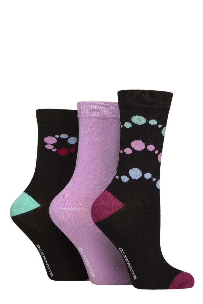 Sockshop GlenmuirWomens Bamboo Patterned Socks 3-Pair With Gift Tag