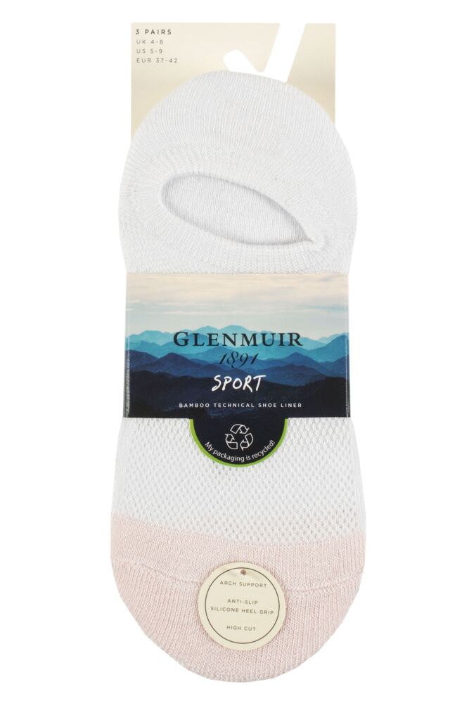 sockshop GlenmuirWomens Bamboo Sports Shoe Liners 3-Pair