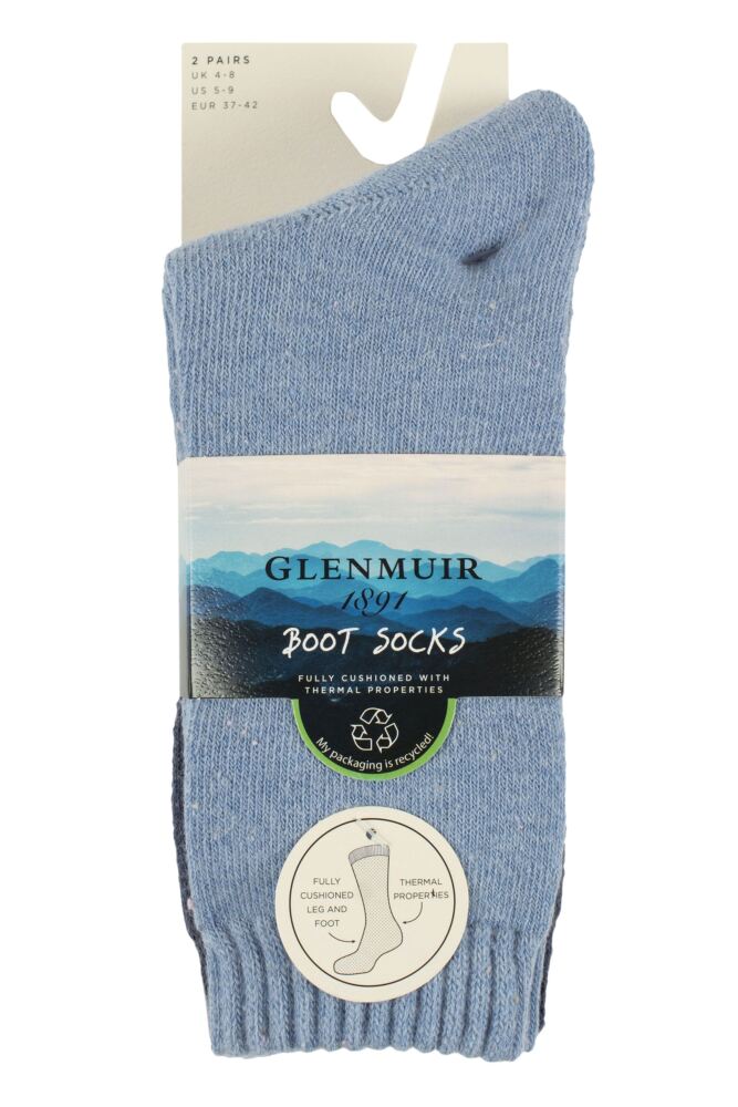 sockshop GlenmuirWomens Fully Cushioned Thermal Boot Socks 2-Pair
