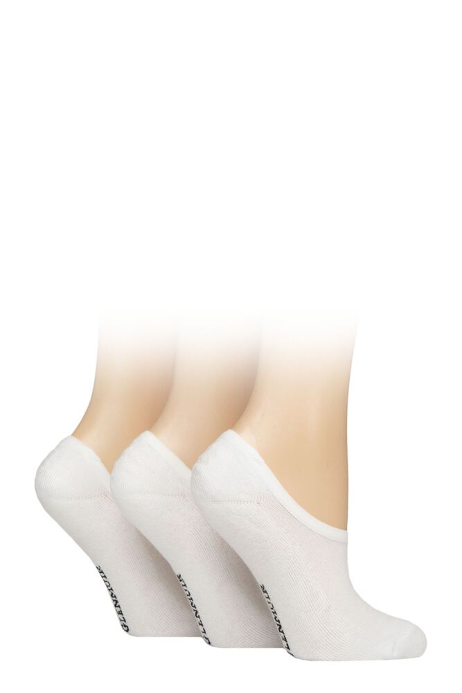 Sockshop GlenmuirWomens Sport Bamboo Half Cushioned Shoe Liner Socks 3-Pair