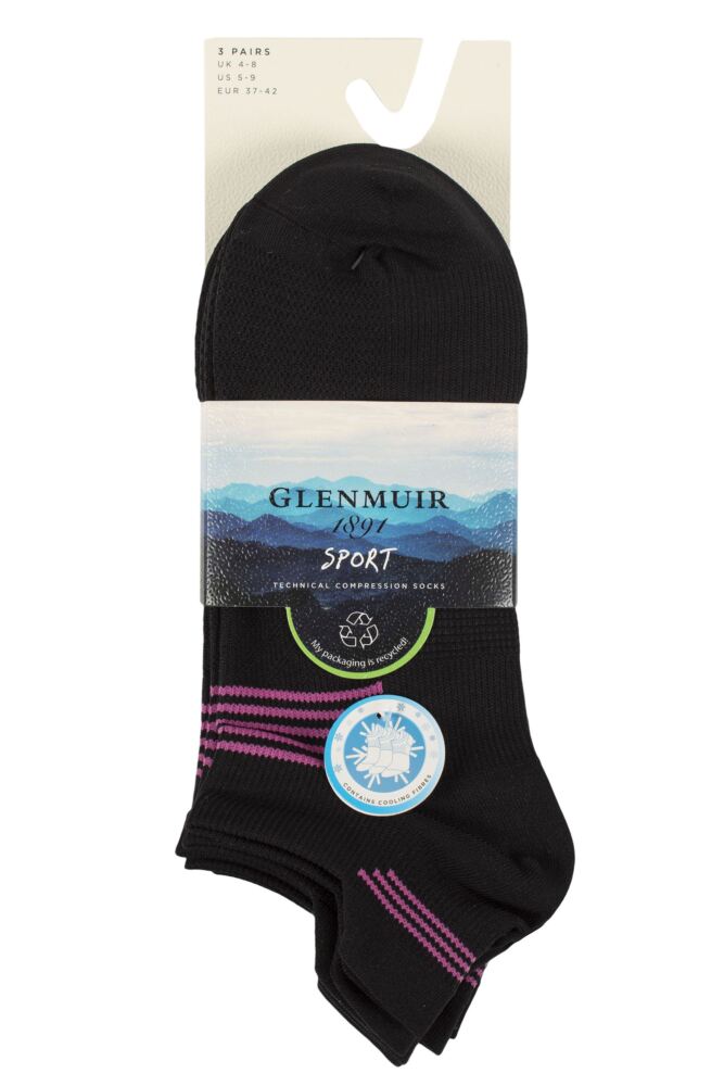 sockshop GlenmuirWomens Technical Compression Sports Socks 3-Pair