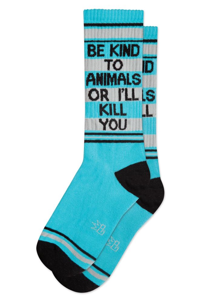 Sockshop Gumball PoodleMens & Womens Cotton Be Kind To Animals Or I'll Kill You Socks