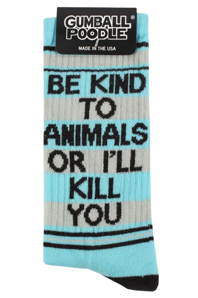 sockshop Gumball PoodleMens & Womens Cotton Be Kind To Animals Or I'll Kill You Socks