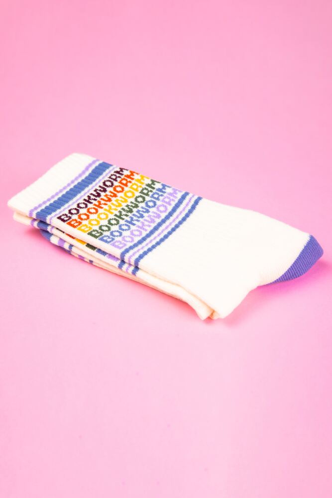 Sockshop Gumball PoodleMens & Womens Cotton Bookworm Vintage Rainbow Repeat Socks