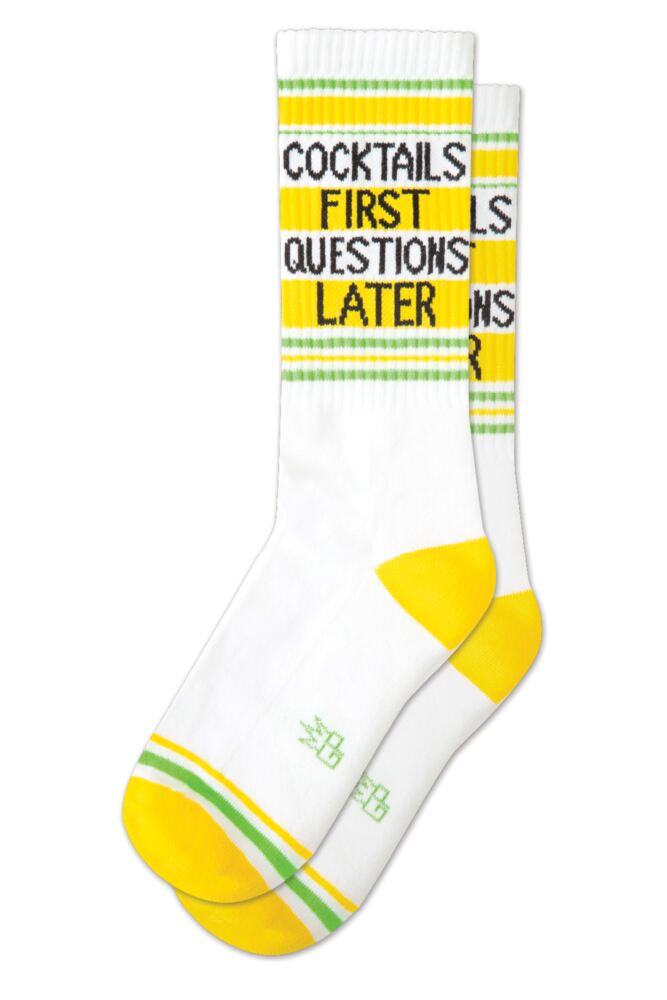 Sockshop Gumball PoodleMens & Womens Cotton Cocktails First Questions Later Socks