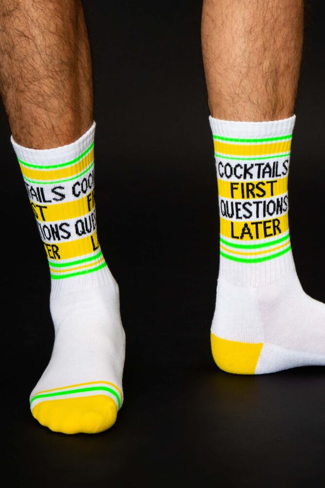 Sockshop Gumball PoodleMens & Womens Cotton Cocktails First Questions Later Socks