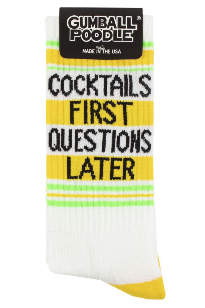 sockshop Gumball PoodleMens & Womens Cotton Cocktails First Questions Later Socks
