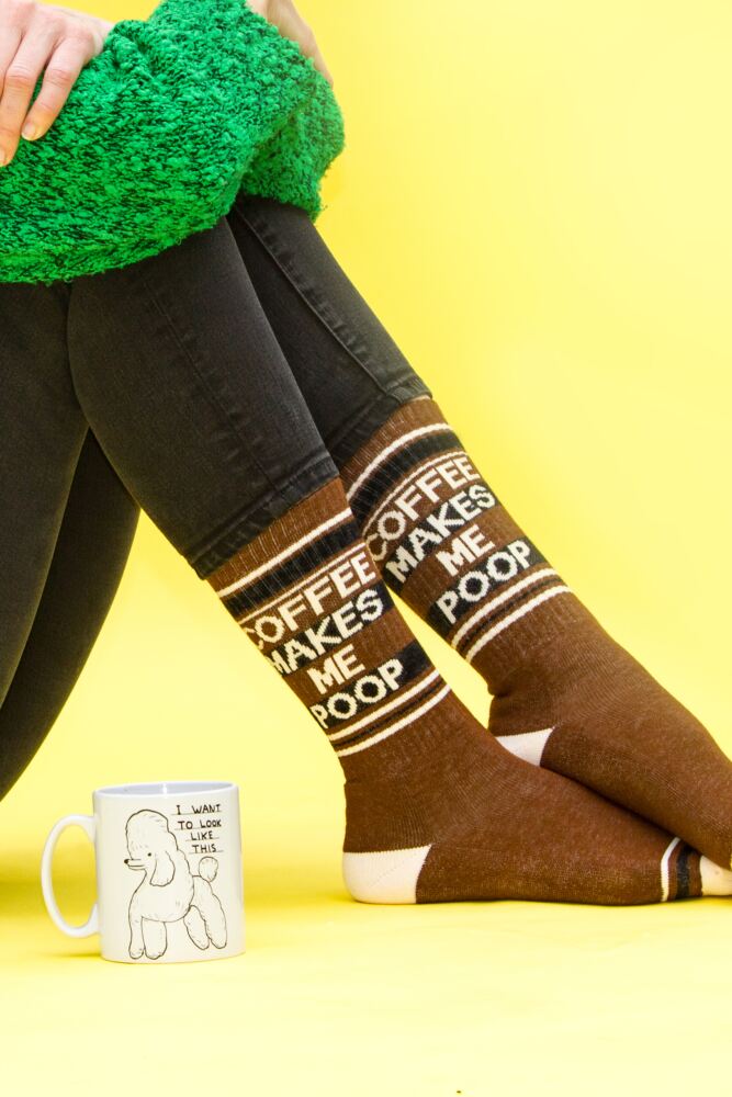 Sockshop Gumball PoodleMens & Womens Cotton Coffee Makes Me Poop Socks