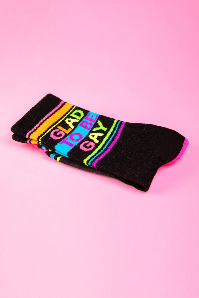 Sockshop Gumball PoodleMens & Womens Cotton Glad To Be Gay Socks