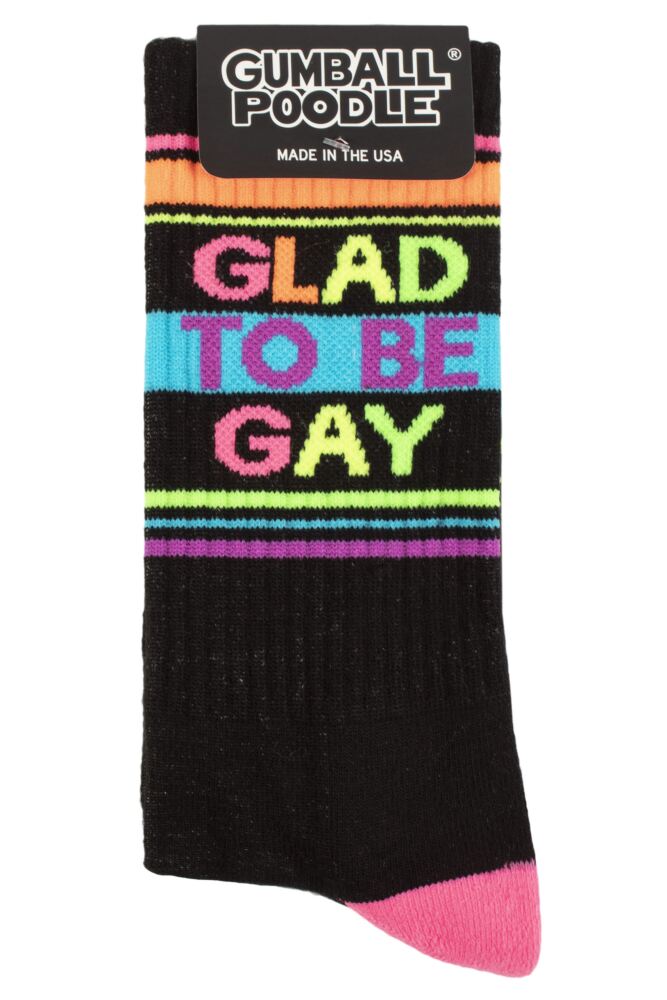 sockshop Gumball PoodleMens & Womens Cotton Glad To Be Gay Socks
