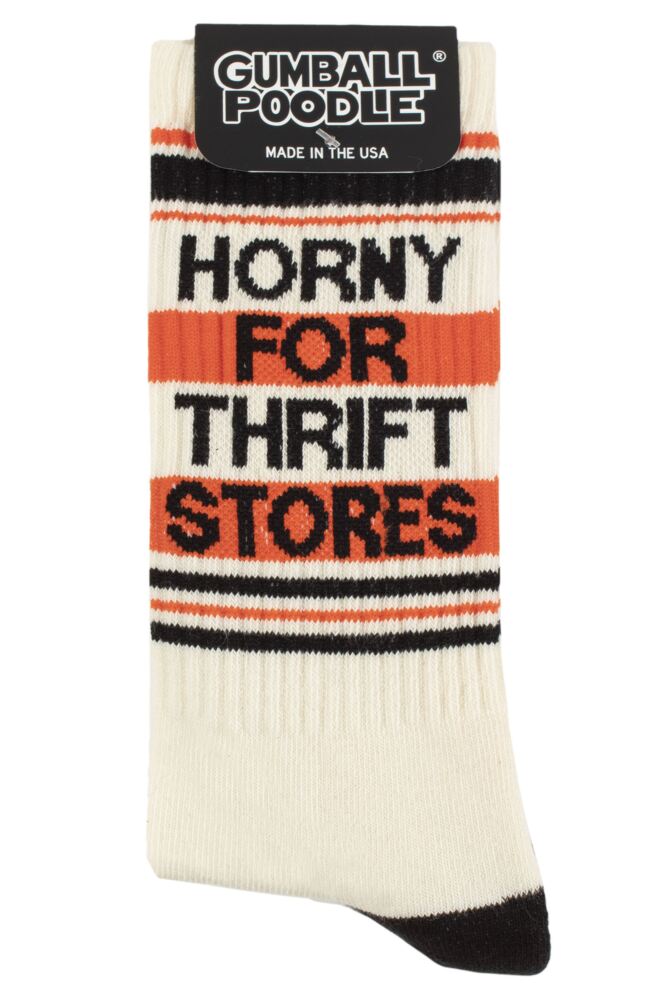 sockshop Gumball PoodleMens & Womens Cotton Horny for Thrift Stores Socks