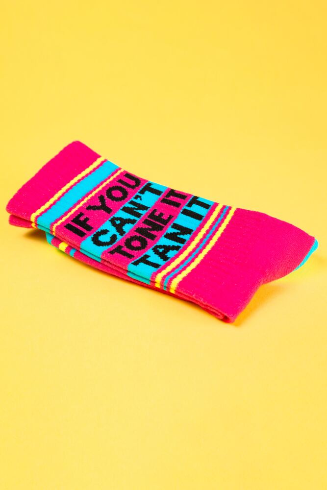 Sockshop Gumball PoodleMens & Womens Cotton If You Can't Tone It Tan It Gym Crew Socks