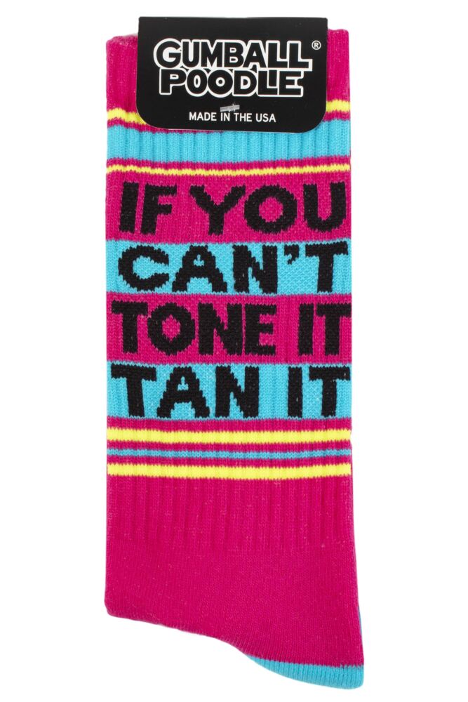 sockshop Gumball PoodleMens & Womens Cotton If You Can't Tone It Tan It Gym Crew Socks