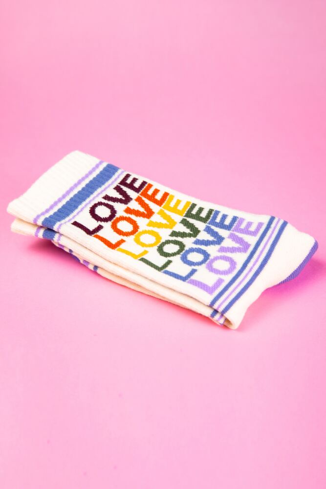 Sockshop Gumball PoodleMens & Womens Cotton Love Vintage Rainbow Socks