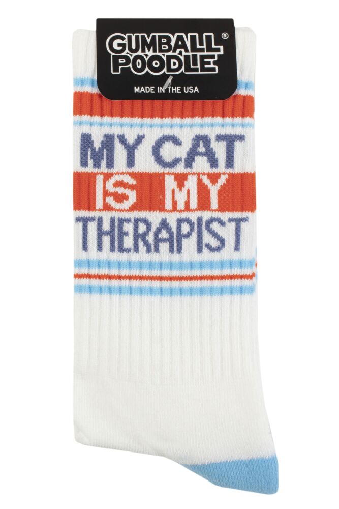 sockshop Gumball PoodleMens & Womens Cotton My Cat is My Therapist Socks
