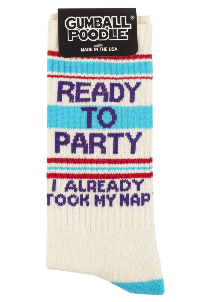 sockshop Gumball PoodleMens & Womens Cotton Ready to Party I Already Took My Nap Socks