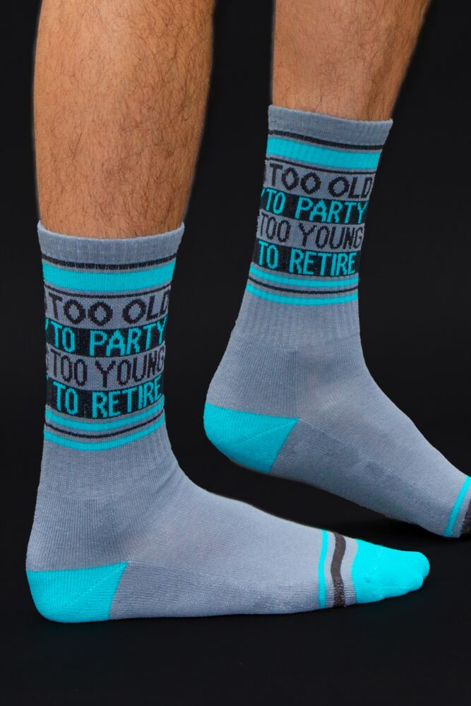 Sockshop Gumball PoodleMens & Womens Cotton Too Old To Party Too Young To Retire Socks