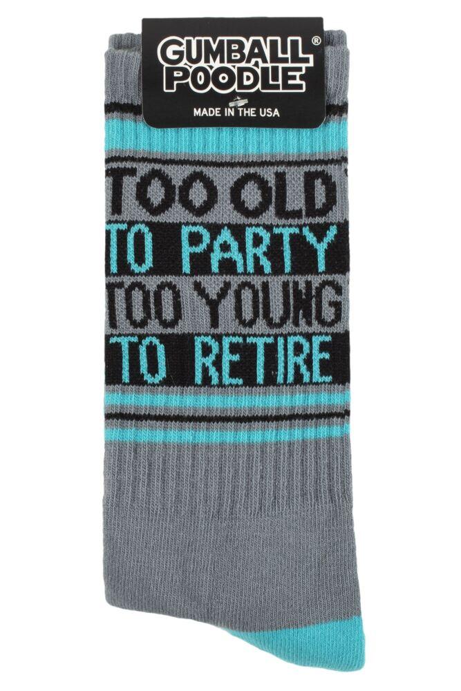 sockshop Gumball PoodleMens & Womens Cotton Too Old to Party Too Young to Retire Socks