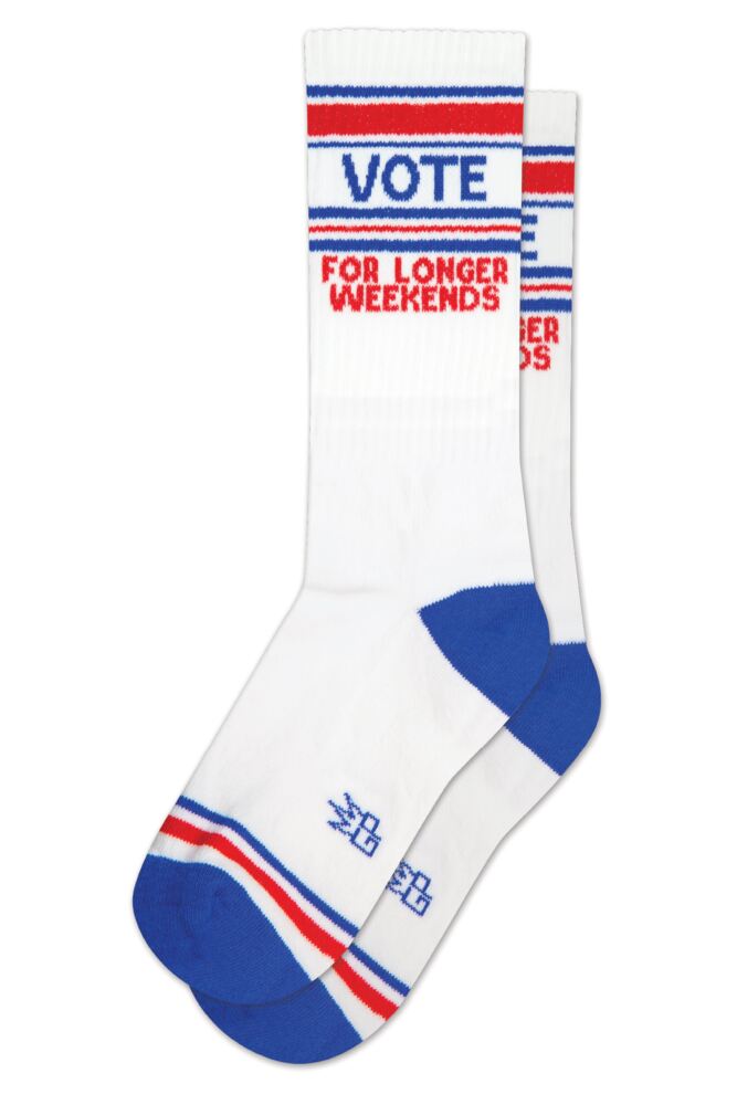 Sockshop Gumball PoodleMens & Womens Cotton Vote For Longer Weekends Gym Crew Socks