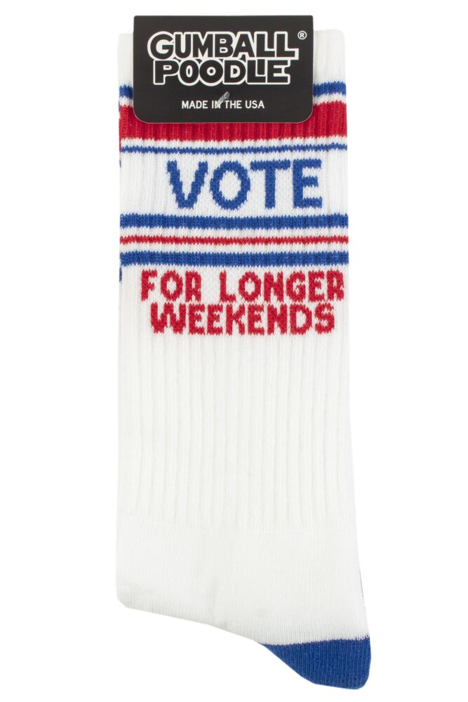 sockshop Gumball PoodleMens & Womens Cotton Vote For Longer Weekends Gym Crew Socks