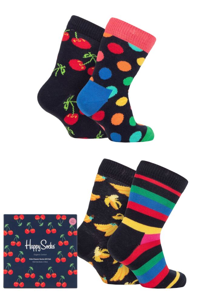 Sockshop Happy SocksKids Cotton Classic Socks 4-Pair Gift Box