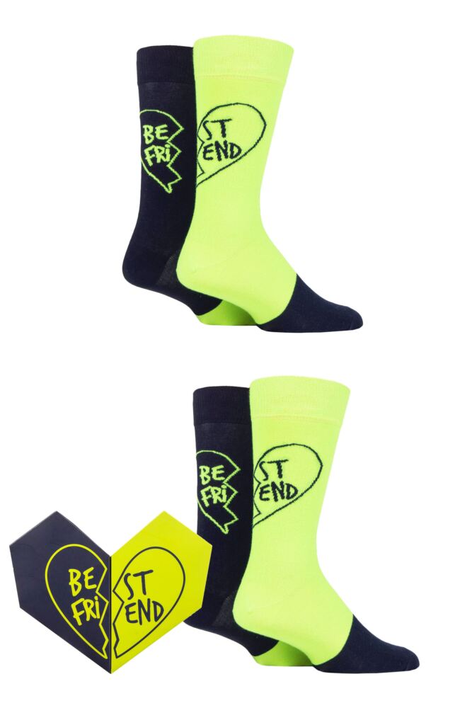 Sockshop Happy SocksMens & Womens Bestie Socks 2-Pair Gift Box