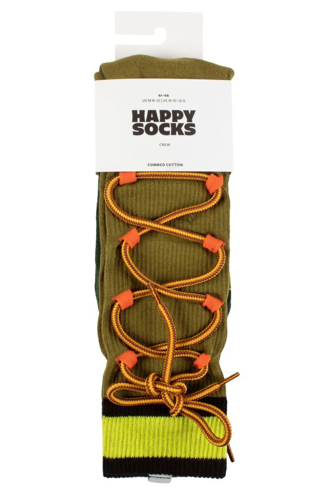 sockshop Happy SocksMens & Womens Combed Cotton Lace Up Hiking Socks