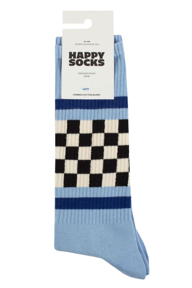 sockshop Happy SocksMens & Womens Cotton Checked Stripe Sneaker Socks