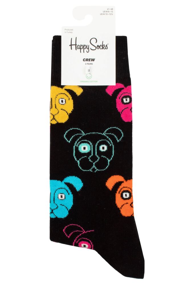 sockshop Happy SocksMens & Womens Cotton Classic Dog Socks 2-Pair