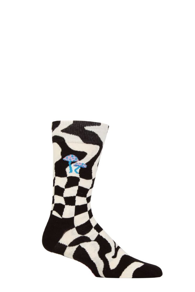 Sockshop Happy SocksMens & Womens Cotton Distorted Check Socks