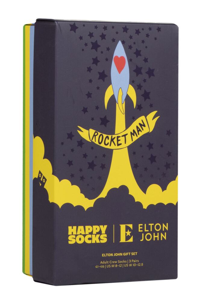sockshop Happy SocksMens & Womens Cotton Elton John Socks 3-Pair Gift Box