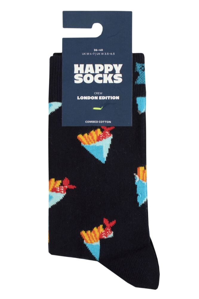 sockshop Happy SocksMens & Womens Cotton London Edition Fish & Chips Socks