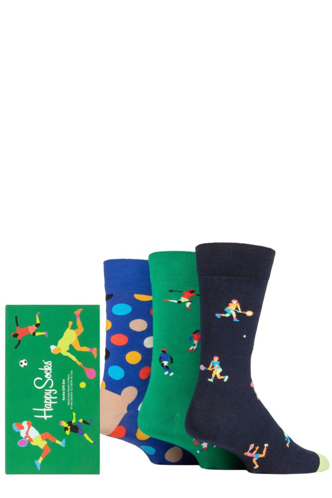 Sockshop Happy SocksMens & Womens Cotton Sports Socks 3-Pair Gift Box