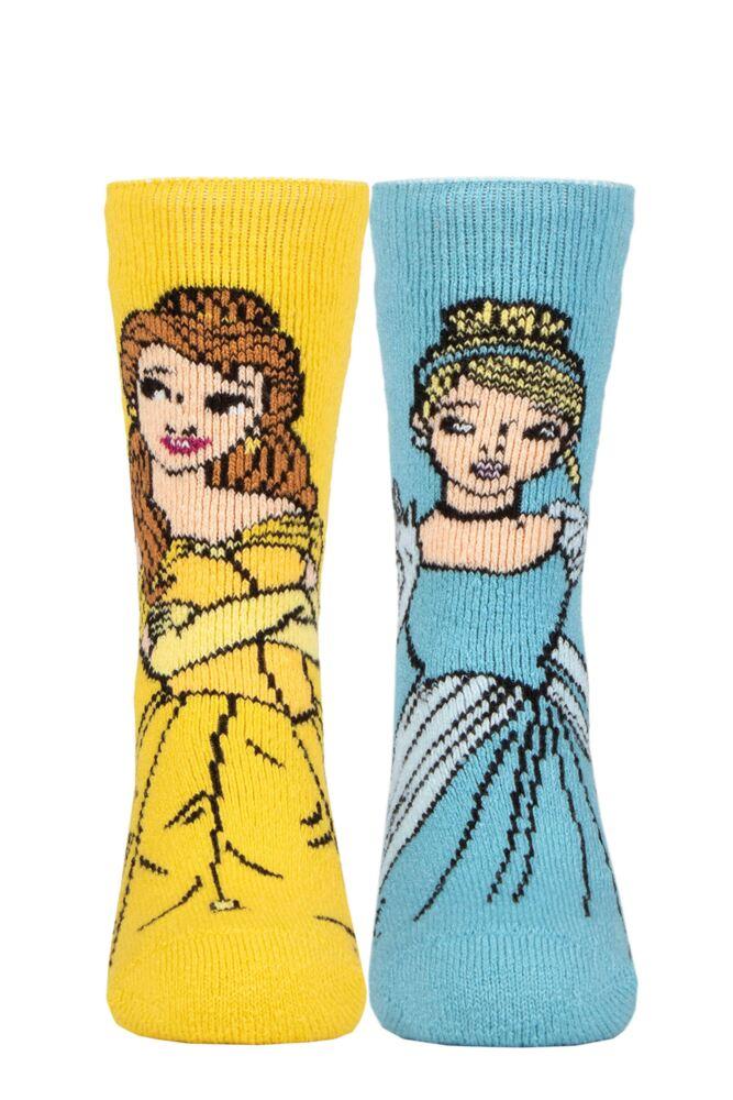 Sockshop Heat HoldersKids 1.6 Tog Disney Beauty & The Beast & Cinderella Lite Thermal Socks